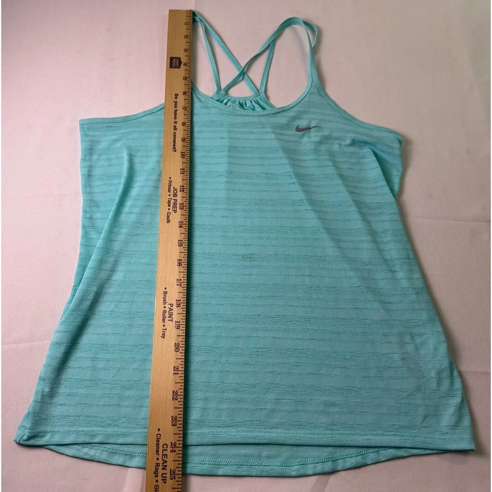 Nike Dri-Fit Tank Top Small Blue Strappy Criss Cross Back Athletic Yoga Running - Picture 8 of 8